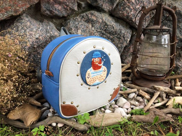 Превью Кожаный рюкзачок в морском стиле