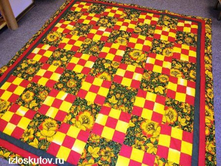 Лоскутное покрывало “Хохлома” №1031