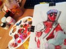 Ручная роспись рисунки на футболки куртки кеды свитшоты платья Дэдпул