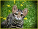 Бенгальский котик. игрушка из шерсти и ниток мохер.