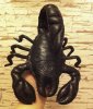 Авторская интерьерная мягкая игрушка ручной работы из натуральной кожи СКОРПИОН