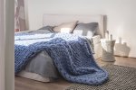 Плед 150х200 см. из крупной пряжи 100% шерсти мериноса