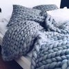 Плед 150х200 см. из крупной пряжи 100% шерсти мериноса