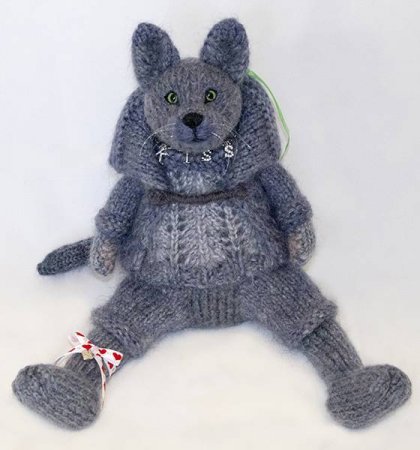 Котик вязаный интерьерная игрушка