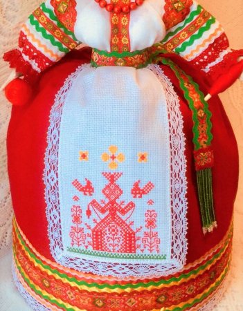 Кукла оберег в русском стиле на чайник Макошь.