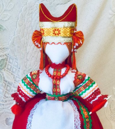 Кукла оберег в русском стиле на чайник Макошь.