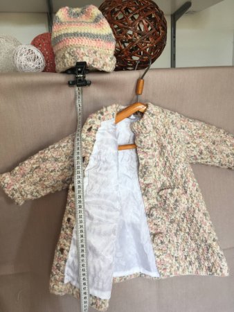 Превью Демисезонное пальто и шапка для девочки 1-2 года