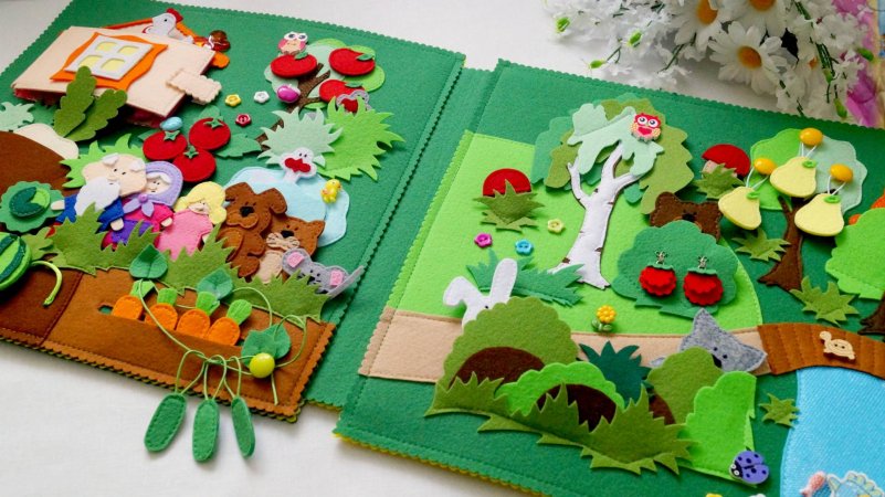 книга из фетра Сказки