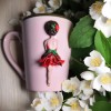 Кружка с декором из полимерной глины 